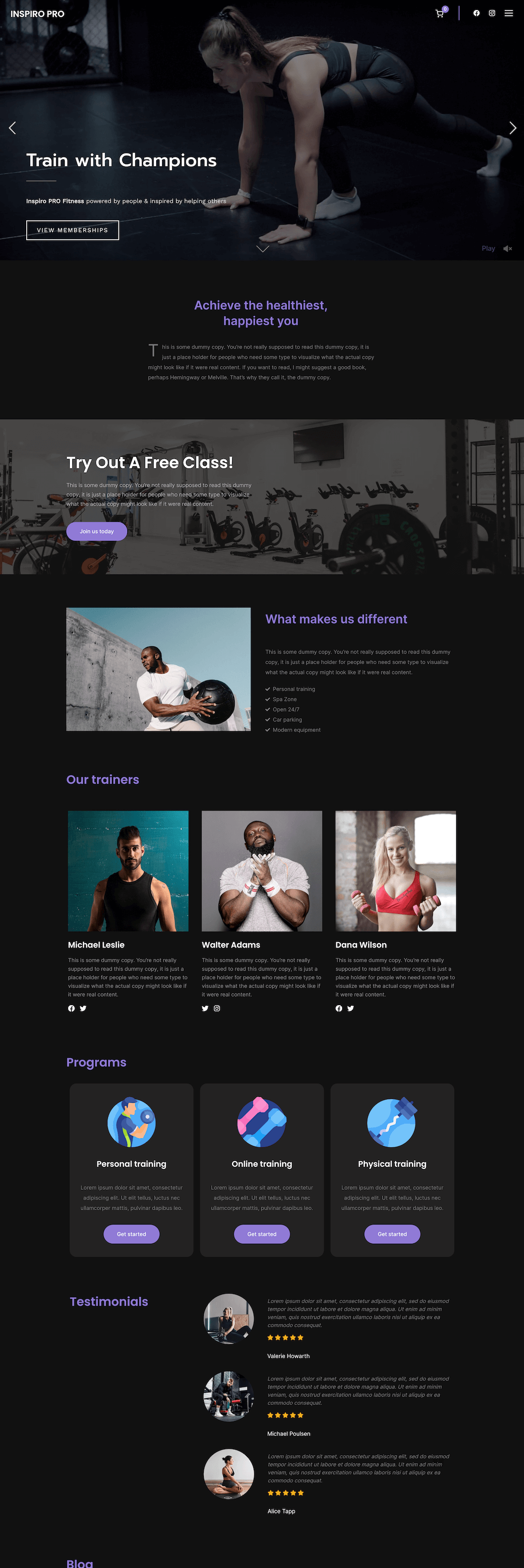 Fitness WordPress Theme