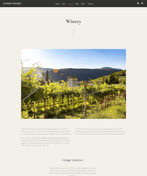 Winery page